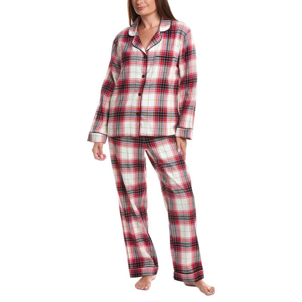 Bedhead Womens  2Pc Flannel Pajama Set, Black